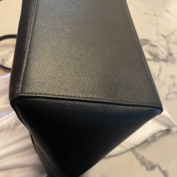 Coach Black Leather Tote with Gold Accents - Picture 6 of 12